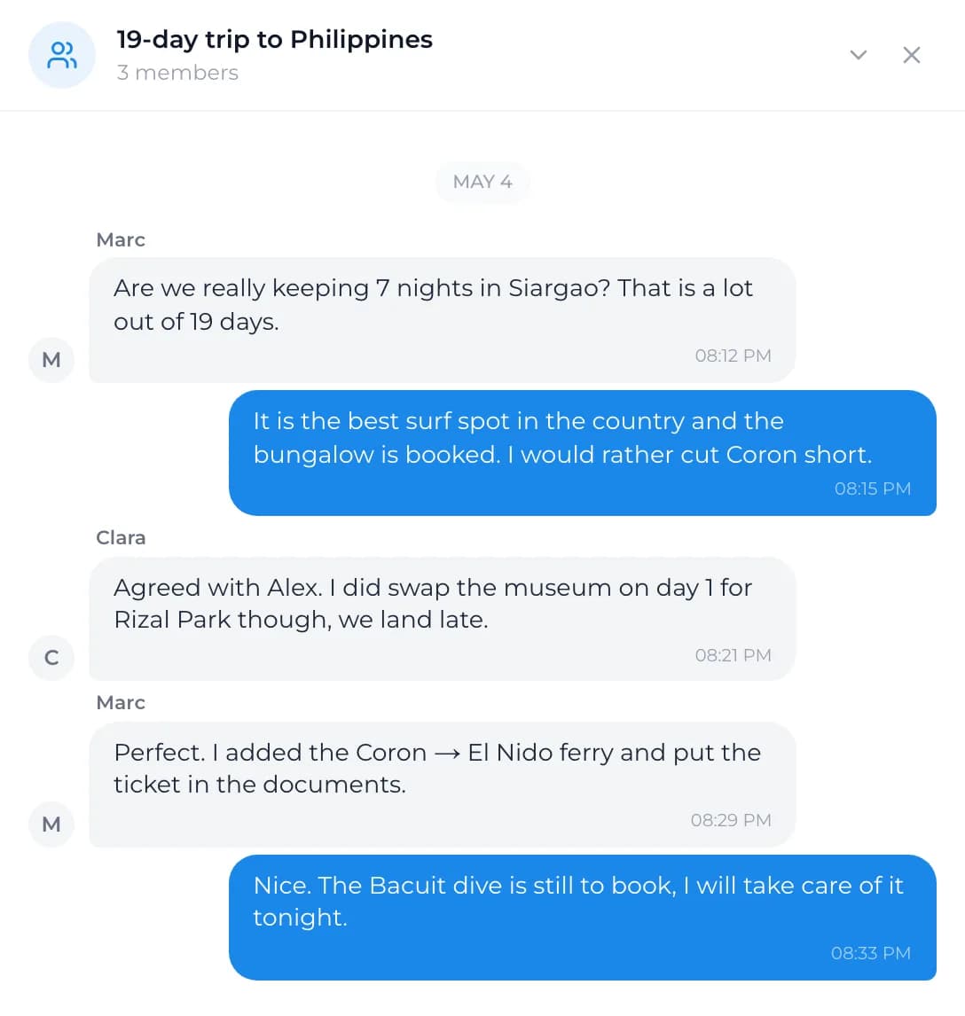 La discussion d’équipe et les voyageurs du voyage