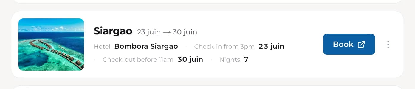 Les hébergements réservés, étape par étape